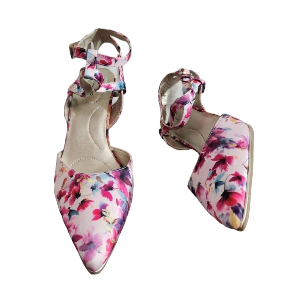 Bandolino Floral Strap Sandal Heels